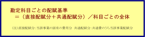 勘定科目ごとの配賦基準